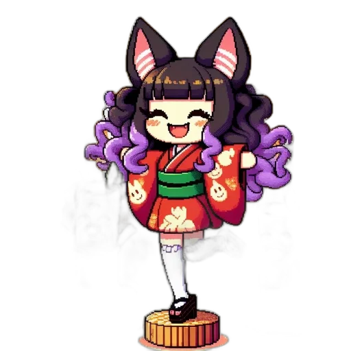staff, pixel art, anime, fantasy art, concept art, monochrome, chibi-style, character transparent PNG cut-out