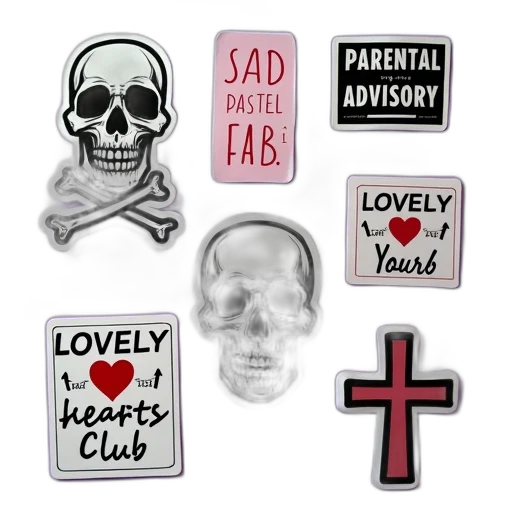 collection, various, stickers, images, purple, background, top, sticker transparent PNG cut-out