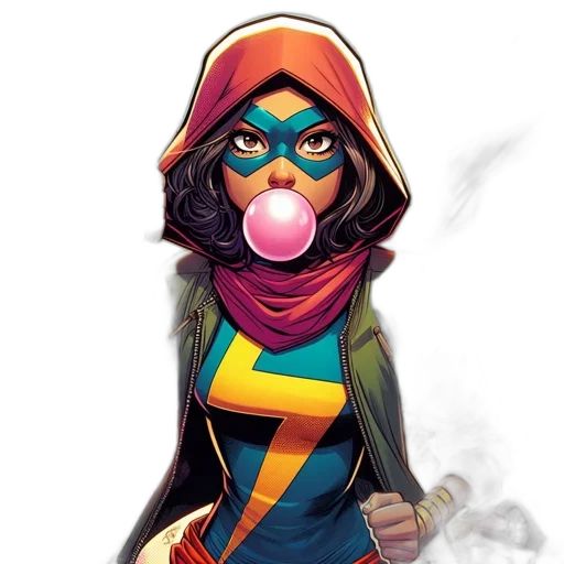 comic book art, concept art, fantasy art, cartoon, colorful, female, superhero, lively transparent PNG cut-out