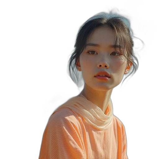 face, dress, jacket, hair transparent PNG cut-out