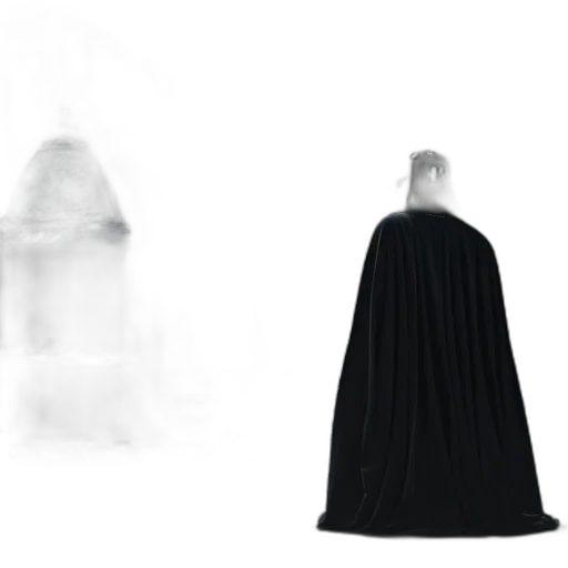 dress, jacket, umbrella, crown, concept art, 3d render, fog, outer space transparent PNG cut-out