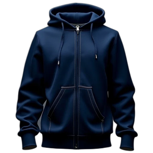 jacket, 3d render, photorealistic, blue transparent PNG cut-out