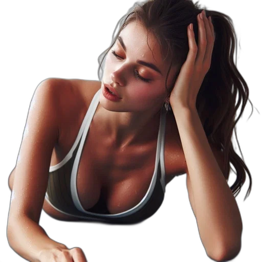 jewelry, face, hair, photorealistic, oil painting, watercolor, concept art, young transparent PNG cut-out