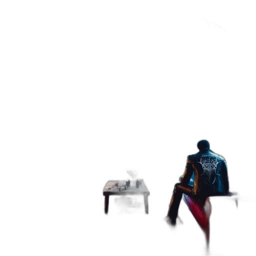 jacket, furniture, weapon, robot, concept art, cyberpunk, pixel art, 3d render transparent PNG cut-out