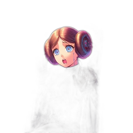 staff, dress, mask, hair, anime, concept art, 3d render, pixel art transparent PNG cut-out