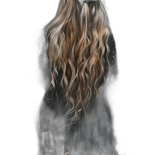 hair, dress, jacket, staff, photorealistic, fantasy art, watercolor, concept art transparent PNG cut-out