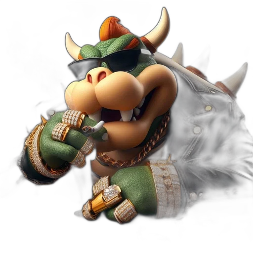 dragon, weapon, staff, crown, concept art, 3d render, fantasy art, bowser transparent PNG cut-out