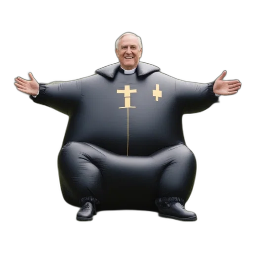 jacket, animal, creature, elderly, man, donning, clerical, inflatable transparent PNG cut-out