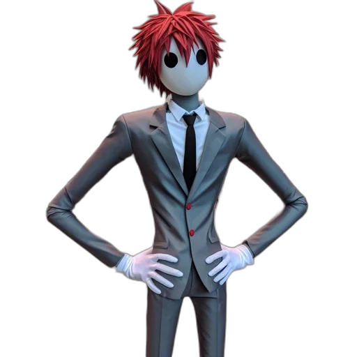 staff, mask, robot, jacket, 3d render, concept art, cartoon, anime transparent PNG cut-out