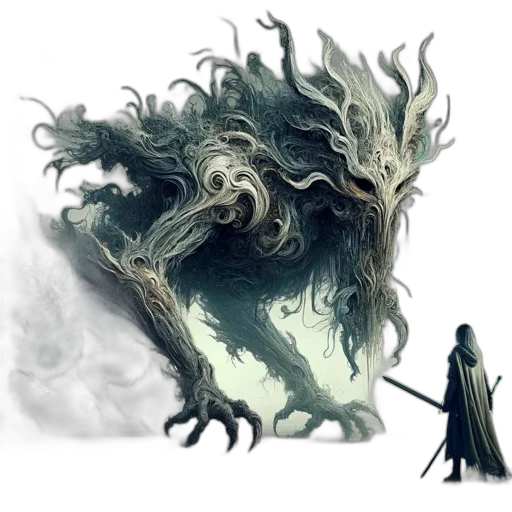 dragon, creature, tree, staff, fantasy art, concept art, pixel art, photorealistic transparent PNG cut-out