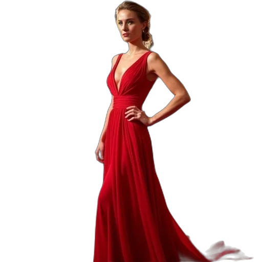 dress, red, kate, hasselemann transparent PNG cut-out