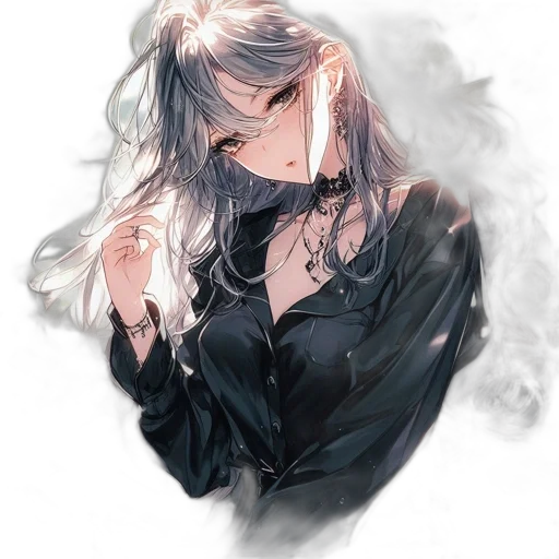jacket, mask, dress, face, anime, watercolor, fantasy art, concept art transparent PNG cut-out