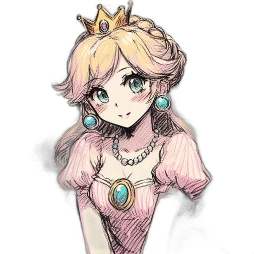 crown, dress, jewelry, staff, watercolor, concept art, pixel art, anime transparent PNG cut-out