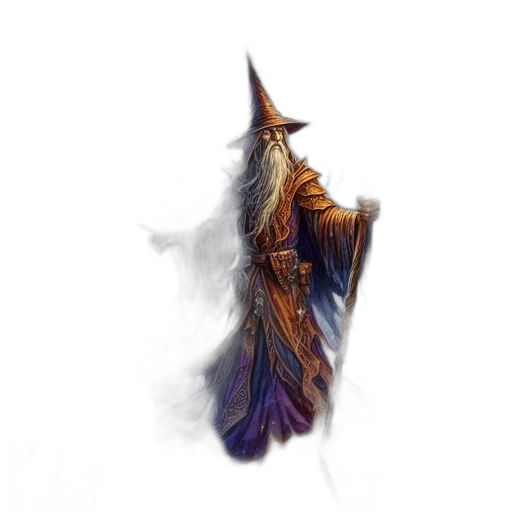 dragon, staff, hair, creature, fantasy art, concept art, photorealistic, watercolor transparent PNG cut-out