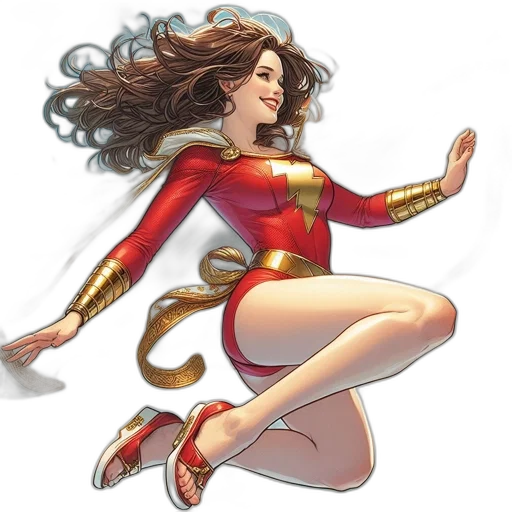 comic book art, concept art, fantasy art, cartoon, female, superhero, red, outfit transparent PNG cut-out