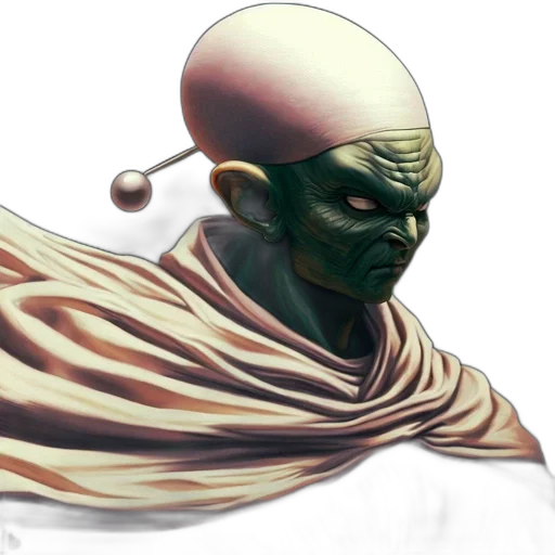 mask, creature, face, staff, concept art, fantasy art, comic book art, 3d render transparent PNG cut-out