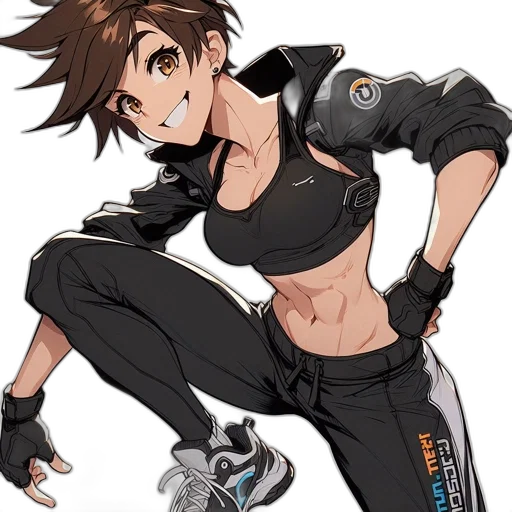 jacket, weapon, staff, anime, concept art, cartoon, cyberpunk, dark transparent PNG cut-out