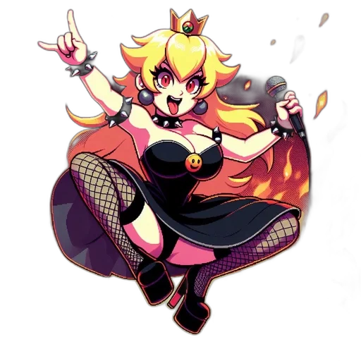 staff, crown, dress, weapon, pixel art, concept art, anime, cartoon transparent PNG cut-out
