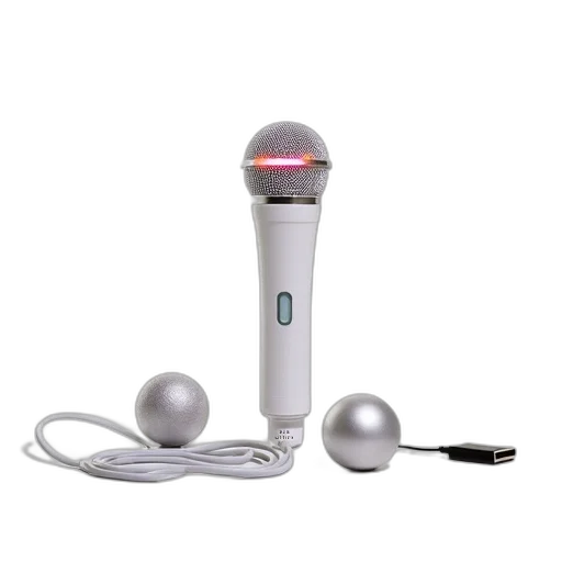 staff, robot, white, microphone, pink, orange, led, light transparent PNG cut-out
