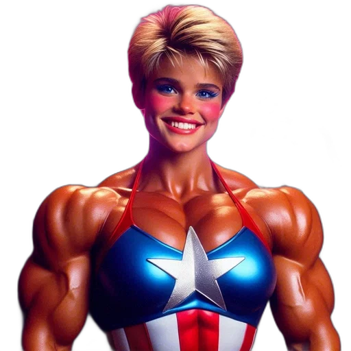 comic book art, photorealistic, concept art, 3d render, woman, captain, america-inspired, costume transparent PNG cut-out