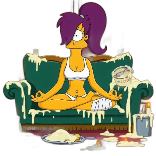 furniture, cartoon, concept art, pixel art, animated, female, character, known transparent PNG cut-out