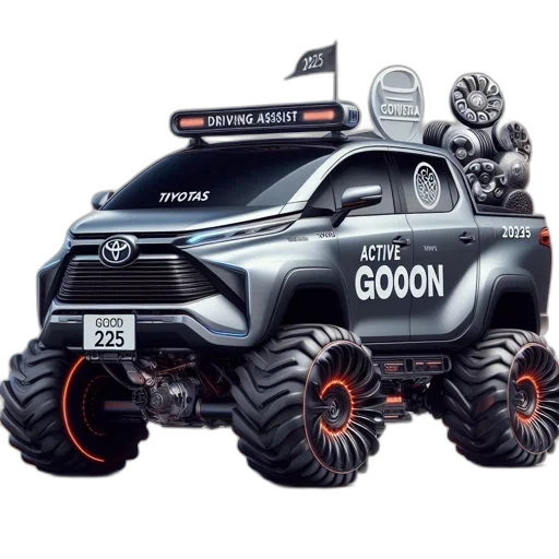 robot, car, weapon, concept art, 3d render, futuristic-looking, toyota, goon transparent PNG cut-out