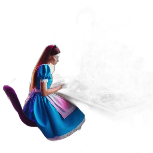 dress, staff, dragon, hair, concept art, fantasy art, 3d render, pixel art transparent PNG cut-out