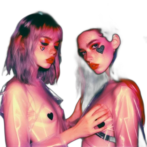 mask, face, creature, concept art, watercolor, vaporwave, fantasy art, neon lights transparent PNG cut-out
