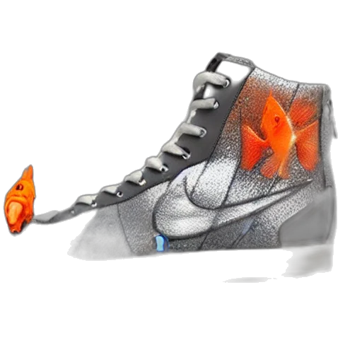 shoes, weapon, 3d render, photorealistic transparent PNG cut-out