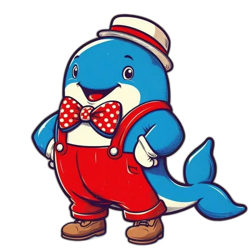 animal, staff, creature, cartoon, pixel art, anthropomorphized, blue, whale transparent PNG cut-out
