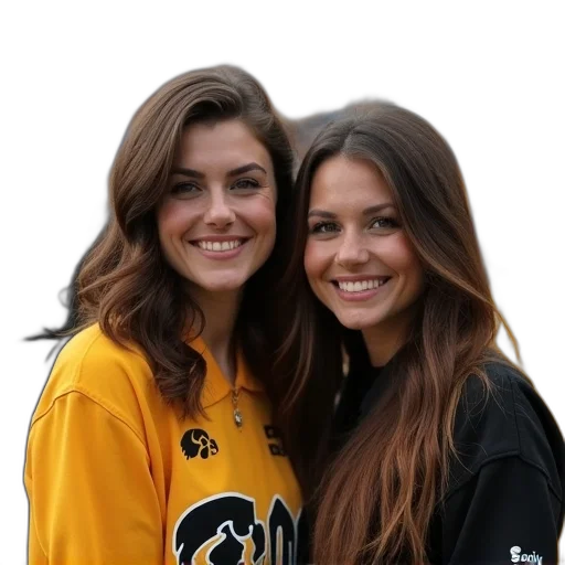 two, women, both, whom, have, missing, iowa, football transparent PNG cut-out