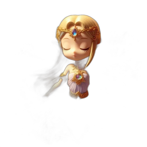 staff, crown, dress, weapon, 3d render, concept art, pixel art, fantasy art transparent PNG cut-out