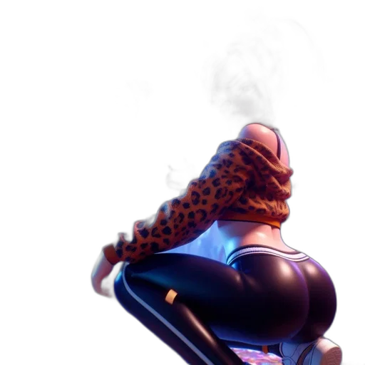 hair, jacket, robot, weapon, concept art, 3d render, cyberpunk, fantasy art transparent PNG cut-out