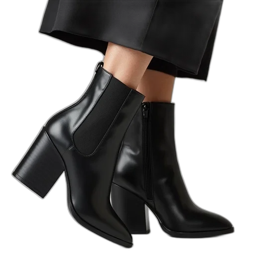 shoes, black, chelsea, boots transparent PNG cut-out