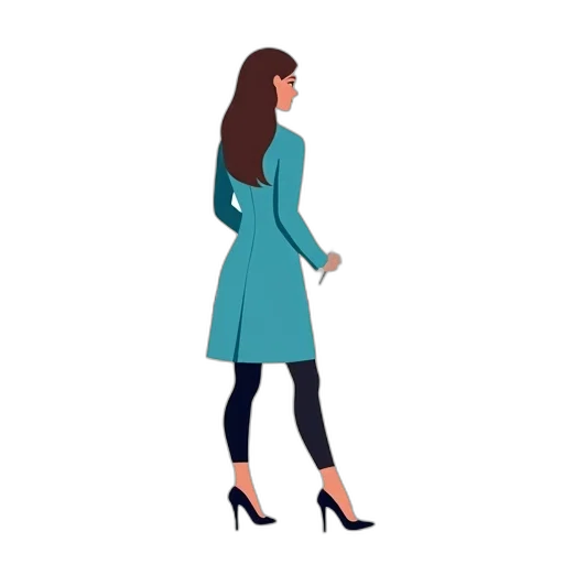 dress, jacket, staff, cartoon, concept art, pixel art, 3d render, blue transparent PNG cut-out