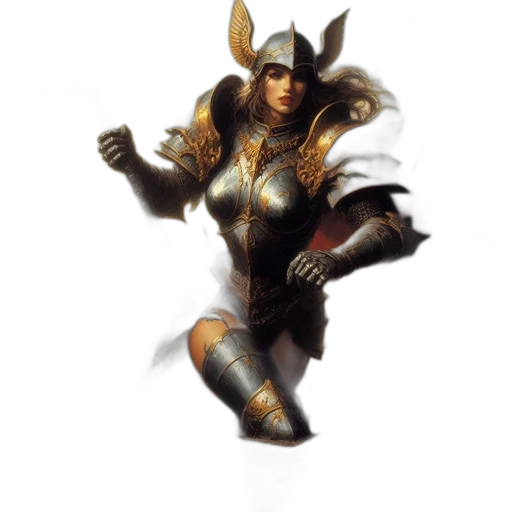 dragon, weapon, fantasy art, concept art, pixel art, comic book art, golden, female transparent PNG cut-out