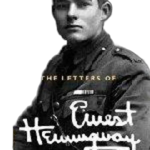 cover, letters, ernest, hemingway, features, black, white, image transparent PNG cut-out