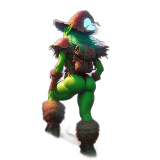 staff, hat, creature, weapon, concept art, fantasy art, 3d render, pixel art transparent PNG cut-out