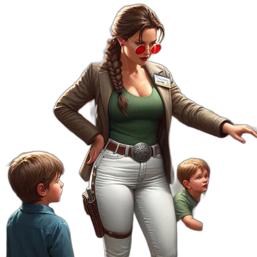 concept art, 3d render, photorealistic, comic book art, red, woman, distinctive, accessories transparent PNG cut-out