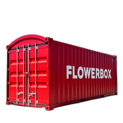 flower, furniture, 3d render, red, shipping, container, word, flowerbox transparent PNG cut-out