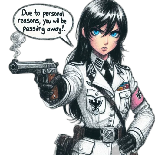 weapon, jacket, staff, robot, comic book art, anime, cartoon, concept art transparent PNG cut-out