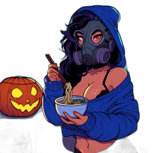 mask, concept art, pixel art, cartoon, fantasy art, blue, dark, night transparent PNG cut-out