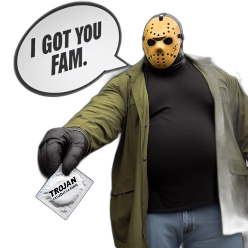 mask, comic book art, concept art, individual, wears, hockey, resembling, friday transparent PNG cut-out
