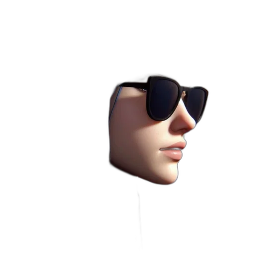 face, mask, hat, jewelry, 3d render, photorealistic, concept art, vaporwave transparent PNG cut-out