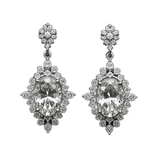 jewelry, crown, pair, earrings, more, intricate, detailed, design transparent PNG cut-out