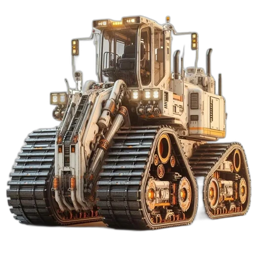 robot, weapon, car, concept art, 3d render, futuristic, tracked, vehicle transparent PNG cut-out