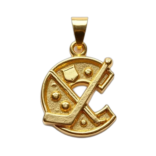 jewelry, crown, gold, pendant, detailed, design, hockey, team transparent PNG cut-out