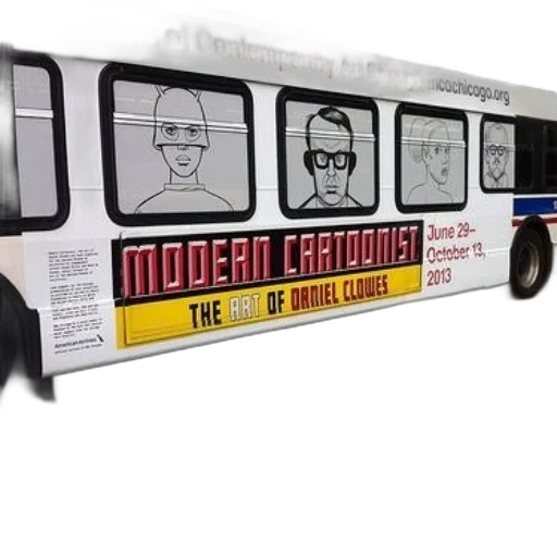 concept art, cartoon, 3d render, photorealistic, bus, advertises, exhibit, museum transparent PNG cut-out