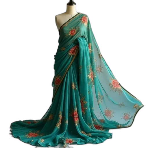 dress, blue, green, beautiful transparent PNG cut-out