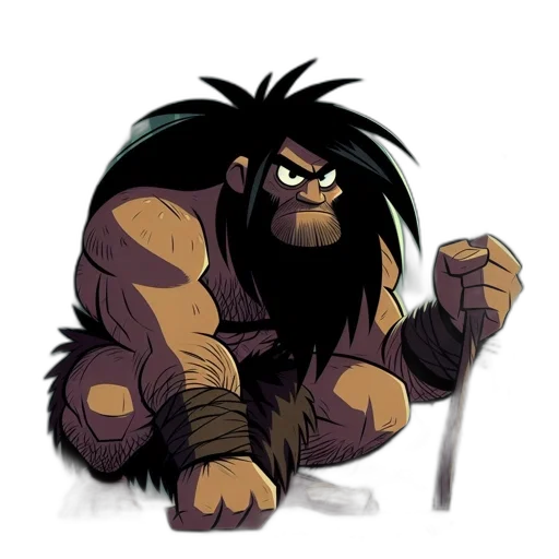 animal, staff, concept art, cartoon, comic book art, fantasy art, large, muscular transparent PNG cut-out